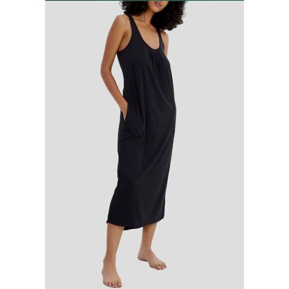 BARE NECESSITIES - NWT - L Sz XS Relax, Recharge Long Chemise Lounge Dress/BLACK - Picture 6 of 13
